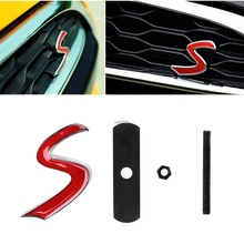 3D Metal S Front Grille Emblem Sticker for Mini Cooper R50 R52 R53 R56 R57 R58 R60 JCW Grill Badge Decals Exterior Accessories 2024 - buy cheap