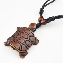 Cool Boy Men's Hand Carved Imitaton Bone Sea Turtle Pendant Lucky Necklace Gift MN145 2024 - buy cheap