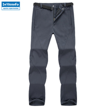 Calças de esqui de Inverno ao ar livre homens solft shell calças plus size calças de neve à prova d' água engrossar fleece caminhadas calças de snowboard pant 2024 - compre barato