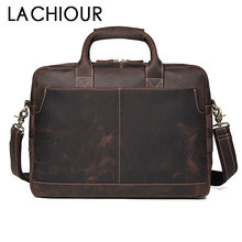 Lachiour bolsa de couro crazy horse masculina, bolsa de homem nova bolsa mensageiro masculina casual, bolsa de ombro para laptop 2024 - compre barato