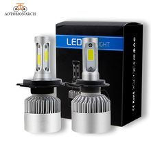 AOTOMONARCH-bombilla LED para faros delanteros de coche, Bombilla de 9005 K para auto CF, H4, H7, H13, H11, H1, 9006, 6500, COB, 50W, 2 uds. 2024 - compra barato