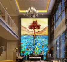 Painting Life Tree Photo Mural Wallpapers for Living Room HallwayWall Art Decor Murals Wall Paper Rolls 3d Wallpaper Abstract 2024 - buy cheap