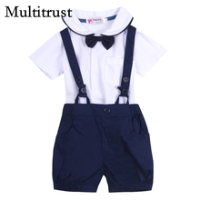 Citgeett New Toddler Baby Infant Boys BowTie White T-shirt Bib Pants Overalls Kids Clothes Set Summer Fashion 2024 - buy cheap