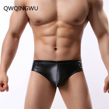 New Men Briefs  Imitation Leather Sexy Underwear Men's Low Waist Briefs Male Underpants For Men Briefs Underwear Pant Mens 2024 - buy cheap