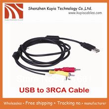 5pcs/lot!!Free shipping+USB Type A Male to 3 RCA AV LCD TV Adapter Lead Cable 2024 - buy cheap