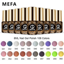 MEFA 108 цветов Гель-лак для ногтей Soak-off UV светодио дный Led Гель-лак для DIY Nail Art 8 мл Полупостоянный эмалированный Гель-лак для ногтей 2024 - купить недорого