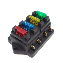 ATO Standard Universal Car 4 Way Circuit Blade Fuse Build In Box Holder + 4 x Fuse 2024 - buy cheap
