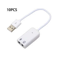 Adaptador USB externo de Audio 7,1, Canal Virtual con Cable, micrófono, interfaz de 3,5mm, tarjetas de sonido, 10 Uds. 2024 - compra barato