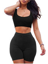 Women 2 Piece Set Crop Top&Shorts Bodycon Outfits Sport Workout Tracksuit 2019 Sexy Summer Slim Beach Party Club Clothing 2024 - buy cheap