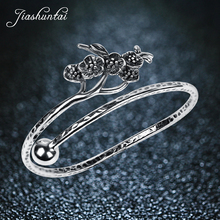 JIASHUNTAI Retro 990 Sterling Silver Bangles For Women Jewelry Plum Blossom Design Female Handmade Best Gift 2024 - buy cheap