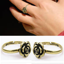 LNRRABC 2018 Бронзовые женские кольца в виде Розы, деликатные открытые кольца с изменяемым размером для коктейльных вечеринок, ювелирные изделия 2024 - купить недорого