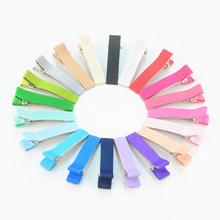 Free shipping , 100 pcs/lot , 5 CM Partially Ribbon Covered Clips, Alligator Clips, Double Prong Clip 2024 - buy cheap