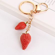 Sweet Fruit Key Ring Girl Strawberry Car Keychain Creative Exquisite Gift Bag Pendant Key Chain Female Charm Jewelry 2024 - buy cheap
