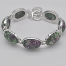 Pulseira com pedras preciosas zoisite verde ou vermelha bracelete 8 tamanhos joias g60 2024 - compre barato