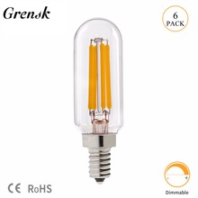 Grensk T8 2W 4W Dimmable Led Lights Bulb T25 Tubular Radio LED Filament Bulb E12 110V E14 220V Warm White 2700K Lamp Ampoule led 2024 - buy cheap