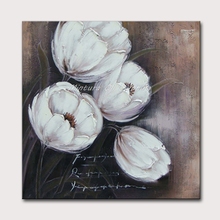 Mintura Painting for Living Room Wall Art  Pure White Flower Acrylic Canvas Oil paintings Art Hand Painted Hotel Decor No Framed 2024 - buy cheap