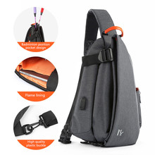 Multifunction Fashion Men Crossbody Bags USB Charging Chest Pack Short Trip Messengers Bag Water Repellent Shoulder Bags New 2024 - buy cheap