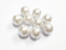 ¡Novedad! Lote de perlas facetadas blancas, 20mm, 100 unidades 2024 - compra barato