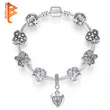 BELAWANG Luxury Charm Bracelet Daisy Butterfly Heart Crystal Beads Bracelets for Women Wedding DIY Original Jewelry 2024 - buy cheap