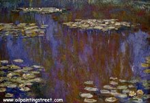 100% pintura al óleo hecha a mano reproducción sobre lienzo de lino con calidad de museo, lirios de agua por Claude Monet 2024 - compra barato