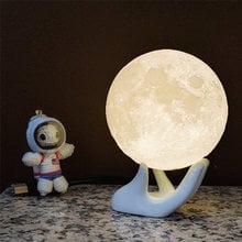 WRUMAVA LED ночник Луна лампа 3D печать лунный свет луна спальня домашний декор 2 вида цветов Изменение сенсорный выключатель креативный подарок 2024 - купить недорого