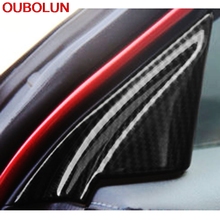 OUBOLUN 2pcs Interior Decoration Accessories For Mazda CX-5 CX5 2017 2018 ABS Chrome Carbon Fiber A Pillars Trigangle Cover Trim 2024 - buy cheap