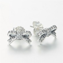 Pendientes de plata de ley 925 auténtica de circonia cúbica para mujer, aretes brillantes, joyería de moda, berloques para mujer 2024 - compra barato