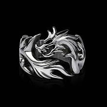Модные ювелирные изделия из нержавеющей стали Твердые внутренние кольца дракона мужское байкерское кольцо персонализированный подарок 2024 - купить недорого