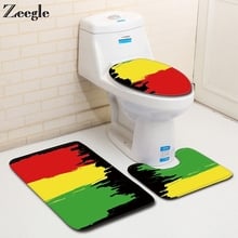 Zeegle 3Pcs/set Bathroom Mat Set Toilet Rug Flannel Non-slip Bath Mat Rugs Home Decor Bathroom Products Bathroom Carpet Bath Rug 2024 - buy cheap
