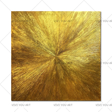 2018 Excellent Artist Pure Hand-painted High Quality Abstract Golden Paintings On Canvas Thick Oil Gold Abstract Oil Painting 2024 - buy cheap