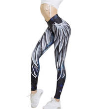 Zmvkgsoa 2018 New Angel Devil Wings Leggings Women 3D Printed White Fitness Leggins Mujer Workout Pants Elastic Trousers Y2157 2024 - buy cheap