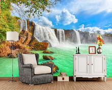 Papel tapiz 3d con hermoso paisaje natural de cascada Papel de pared, sala de estar tv sofá pared dormitorio papeles tapiz decoración del hogar mural 2024 - compra barato