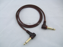 Gold plated brown 6.3/6.5  to 6.3/6.5 elbow Toward the male mono cable Audio line  Audio and video signal lines 2M 6.4ft 2024 - buy cheap