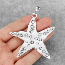 3PCS Antique Large Starfish Star Charms Pendants Beads for Necklace Making Jewelry Findings 75x73mm 2024 - buy cheap