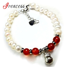 IREACESS 100% Natural Freshwater Pearl Bracelets For Women Charm Wedding Bracelet & Bangle Silver Bead Jewelry 2024 - buy cheap