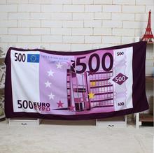 Toalha de banho de microfibra estampada, toalha para adultos e homens grandes com bandeira do euro do dólar, 70*140cm e 14 tipos 2024 - compre barato