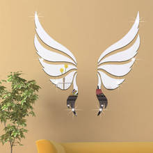 10pcs Acrylic wing decorative mirror wall stickers environmentally friendly high-quality kid's room bedroom decorative mirror 2024 - buy cheap