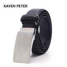 Cinturones con hebilla automática para hombre, cinturón de cuero de diseñador, Correa con puntos, sin hebilla, novedad 2024 - compra barato