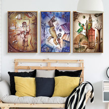 Vintage Fantasy City Posters Prints Abstract Fairy Dream Star Wall Art Pictures Retro Room Home Decor Canvas Painting-02 2024 - buy cheap