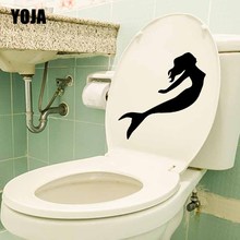 YOJA 20.3X23.7CM Interesting Little Mermaid Toilet Seat Decal Wall Sticker Kids Room Decor T5-0430 2024 - buy cheap