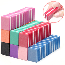 50pcs/lot Double Side Manicure Makeup Tools Candy Colors Mini Sponge Nail File Sanding Buffer Polish Block Nail Files 2024 - buy cheap