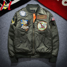 MANVALUE European and American Men's Air Force Pilot Uniforms Students Hip-hop Badge Suits Cotton-padded Jackets 2024 - buy cheap