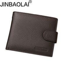 Jinbaolai carteira masculina de couro genuíno, carteira, bolsa de mão, bolso para moedas, garantia de qualidade 2024 - compre barato