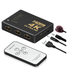 Mini HDMI Switcher 2160P 5 Port 4K HDMI Switch Selector Splitter With Hub IR Remote For HDTV DVD TV BOX 2024 - buy cheap