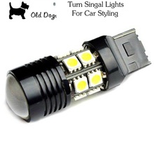 1 пара T20 7440 W21 WY21W 7444 Cree chip Q5 12 SMD 5050 светодиодный чистый белый автомобильный светильник, источник тормоза, стоп-сигнал 2024 - купить недорого