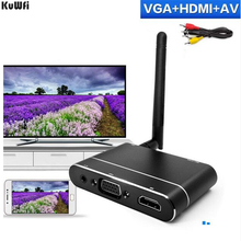 KuWFi TV Stick Wireless Dongle HD Display Dongle Receiver WiFi Mirror Box HD-MI VGA AV Output Miracast Airplay DLNA Mirroring 2024 - buy cheap