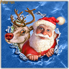 DIY Diamond painting cross stitch Christmas Square\Round diamond mosaic Rhinestone Full Diamond embroidery Santa Claus with deer 2024 - buy cheap