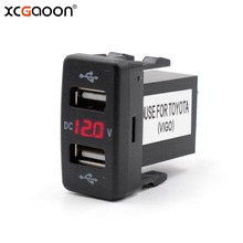 XCGaoon-cargador de coche de doble puerto USB con voltímetro LED, toma de adaptador automático de carga rápida, 5V, 4.2A, para TOYOTA, 12-24V 2024 - compra barato