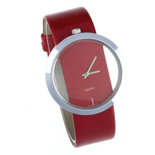 New PU Leather Transparent Dial Hollow Analog Quartz Wrist Watc Minimalist Reloj hombre relogio feminino Women Clock New B40 2024 - buy cheap