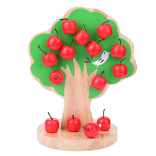 Juguete de madera magnético Montessori con forma de manzana para niños, juguete educativo de madera para Aprendizaje Temprano 2024 - compra barato